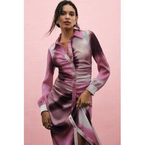 Baum und Pferdgarten Anthropologie pink Abira Flower Shirt Dress size 0 NWT